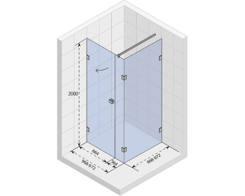Купить Душевой уголок Riho SZ Scandic NXT X204 100х100 L G001091120 (GX08052C1) профиль Хром стекло прозрачное в магазине сантехники Santeh-Crystal.ru