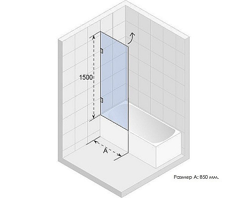 Заказать Шторка на ванну Riho VZ Scandic NXT X108 85x150 P G001140120 (GX00582C2) профиль Хром стекло прозрачное в магазине сантехники Santeh-Crystal.ru
