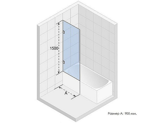Приобрести Шторка на ванну Riho VZ Scandic NXT X409 90х150 G001162120 (GX00523C0) профиль Хром стекло прозрачное в магазине сантехники Santeh-Crystal.ru