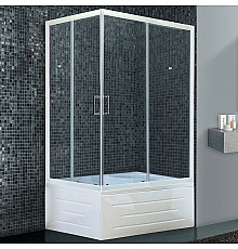 Душевой уголок Royal Bath BP 100х80 RB8100BP-T-R с поддоном профиль Белый стекло прозрачное