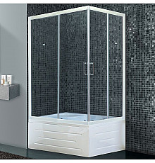 Душевой уголок Royal Bath BP 100х80 RB8100BP-T-L с поддоном профиль Белый стекло прозрачное