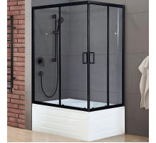 Душевой уголок Royal Bath BP 120х80 RB8120BP-T-BL-L профиль Черный стекло прозрачное