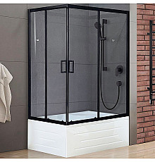 Душевой уголок Royal Bath BP 100х80 RB8100BP-T-BL-R профиль Черный стекло прозрачное