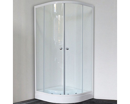 Приобрести Душевой уголок Royal Bath HKD 100х100 RB 100 HKD-T без поддона профиль Белый стекло прозрачное в магазине сантехники Santeh-Crystal.ru