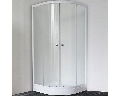 Купить Душевой уголок Royal Bath HKD 100х100 RB 100 HKD-C без поддона профиль Белый стекло матовое в магазине сантехники Santeh-Crystal.ru