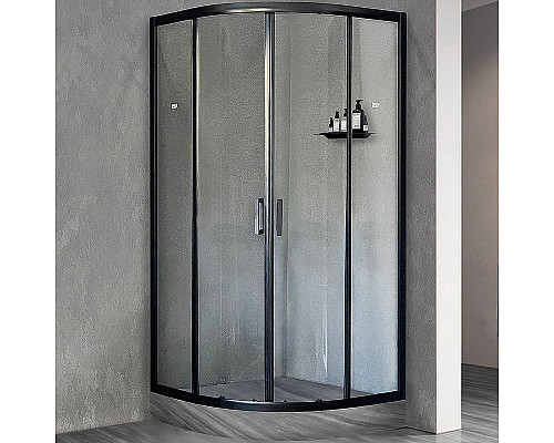 Купить Душевой уголок Royal Bath HKD 100х100 RB100HKD-T-BL профиль Черный стекло прозрачное в магазине сантехники Santeh-Crystal.ru