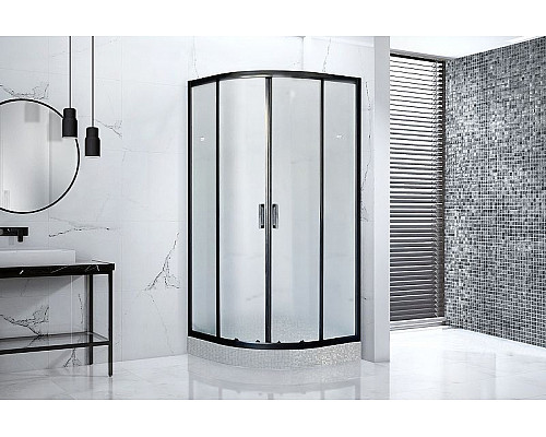 Приобрести Душевой уголок Royal Bath HKD 100х100 RB100HKD-C-BL профиль Черный стекло матовое в магазине сантехники Santeh-Crystal.ru