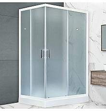 Душевой уголок Royal Bath HP 120х80 RB8120HP-C-R с поддоном профиль Белый стекло матовое