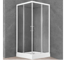 Душевой уголок Royal Bath HP 80х80 RB80HP-T с поддоном профиль Белый стекло прозрачное