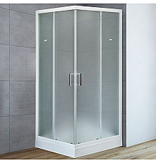 Душевой уголок Royal Bath HP 80х80 RB80HP-C с поддоном профиль Белый стекло матовое