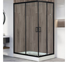 Душевой уголок Royal Bath HP 120х80 RB8120HP-T-BL-L профиль Черный стекло прозрачное