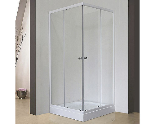 Заказать Душевой уголок Royal Bath HPD 95х100 RB1095HPD-T без поддона профиль Белый стекло прозрачное в магазине сантехники Santeh-Crystal.ru
