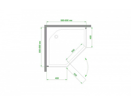 Приобрести Душевой уголок Royal Bath TR 90х90 RB90TR-C-CH профиль Хром стекло рифленое в магазине сантехники Santeh-Crystal.ru