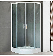Душевой уголок Royal Bath HK 100х100 RB100HK-T с поддоном профиль Белый стекло прозрачное