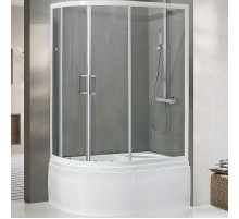 Душевой уголок Royal Bath BK 120х80 RB8120BK-T-R с поддоном профиль Белый стекло прозрачное