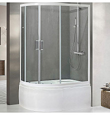 Душевой уголок Royal Bath BK 120х80 RB8120BK-T-R с поддоном профиль Белый стекло прозрачное