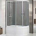 Душевой уголок Royal Bath BK 120х80 RB8120BK-T-L с поддоном профиль Белый стекло прозрачное