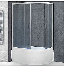Душевой уголок Royal Bath BK 120х80 RB8120BK-C-L с поддоном профиль Белый стекло матовое