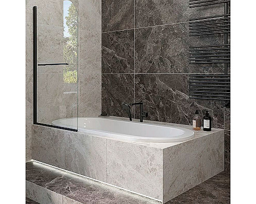 Santeh-Crystal.ru: Шторка на ванну Veconi Palau 70 PL79B-70-01-C4 профиль Черный матовый стекло прозрачное Купить Шторка на ванну Veconi Palau 70 PL79B-70-01-C4 профиль Черный матовый стекло прозрачное в магазине сантехники Santeh-Crystal.ru