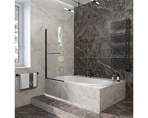 Santeh-Crystal.ru: Шторка на ванну Veconi Palau 90 PL79B-90-01-C4 профиль Черный матовый стекло прозрачное Купить Шторка на ванну Veconi Palau 90 PL79B-90-01-C4 профиль Черный матовый стекло прозрачное в магазине сантехники Santeh-Crystal.ru