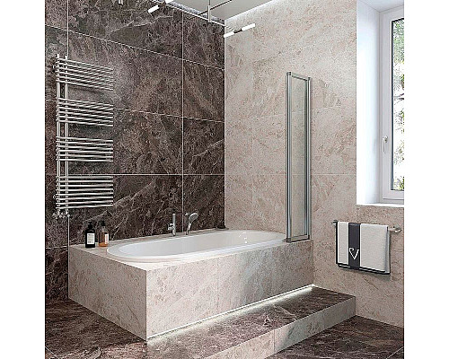 Заказать Шторка на ванну Veconi Palau 120 R PL73R-120-01-19C4 профиль Хром стекло прозрачное в магазине сантехники Santeh-Crystal.ru