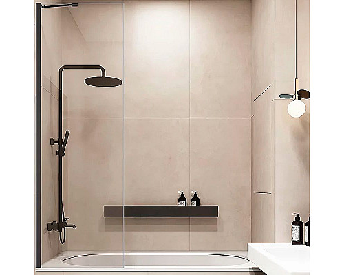 Santeh-Crystal.ru: Шторка на ванну Veconi Palau 90 PL84B-90-01-C7 профиль Черный матовый стекло прозрачное Заказать Шторка на ванну Veconi Palau 90 PL84B-90-01-C7 профиль Черный матовый стекло прозрачное в магазине сантехники Santeh-Crystal.ru