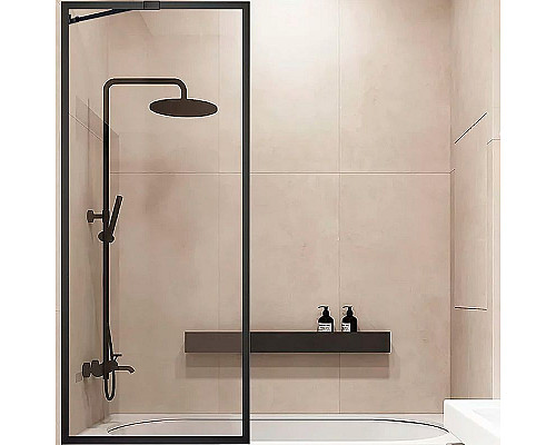 Santeh-Crystal.ru: Шторка на ванну Veconi Palau 60 PL85B-60-01-C7 профиль Черный матовый стекло прозрачное Купить Шторка на ванну Veconi Palau 60 PL85B-60-01-C7 профиль Черный матовый стекло прозрачное в магазине сантехники Santeh-Crystal.ru