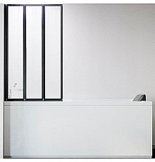 Шторка на ванну Veconi Palau PL-73BL 120 L PL73BL-120-01-19C4 профиль Черный матовый стекло прозрачное