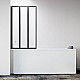 Купить Шторка на ванну Veconi Palau PL-73BL 120 L PL73BL-120-01-19C4 профиль Черный матовый стекло прозрачное в магазине сантехники Santeh-Crystal.ru