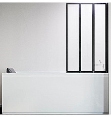 Шторка на ванну Veconi Palau PL-73BR 90 R PL73BR-90-01-19C4 профиль Черный матовый стекло прозрачное