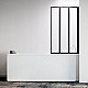 Приобрести Шторка на ванну Veconi Palau PL-73BR 90 R PL73BR-90-01-19C4 профиль Черный матовый стекло прозрачное в магазине сантехники Santeh-Crystal.ru