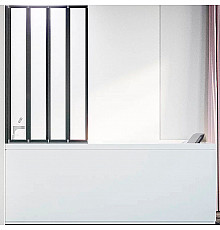 Шторка на ванну Veconi Palau PL-74BL 90 L PL74BL-90-01-19C4 профиль Черный матовый стекло прозрачное