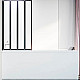 Купить Шторка на ванну Veconi Palau PL-74BL 90 L PL74BL-90-01-19C4 профиль Черный матовый стекло прозрачное в магазине сантехники Santeh-Crystal.ru