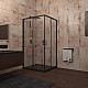 Заказать Душевой уголок Veconi Rovigo RV-13 80x80 RV13-80-01-C5 профиль Черный матовый стекло прозрачное в магазине сантехники Santeh-Crystal.ru