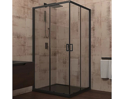 Santeh-Crystal.ru: Душевой уголок Veconi Rovigo RV-13 90x90 RV13-90-01-C5 профиль Черный матовый стекло прозрачное Приобрести Душевой уголок Veconi Rovigo RV-13 90x90 RV13-90-01-C5 профиль Черный матовый стекло прозрачное в магазине сантехники Santeh-Crystal.ru