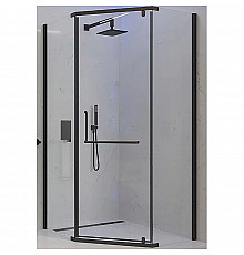 Душевой уголок Veconi Rovigo RV-36B 80x80 RV36B-80-01-C5 профиль Черный матовый стекло прозрачное