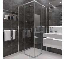Душевой уголок Veconi Rovigo RV-47 100x100 RV47-100-01-C4 профиль Хром стекло прозрачное