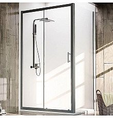 Душевой уголок Veconi Rovigo RV-072B 140x70 RV072B-14070-01-C4 профиль Черный матовый стекло прозрачное