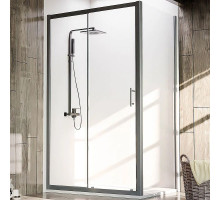 Душевой уголок Veconi Rovigo RV-072B 140x90 RV072B-14090-01-C4 профиль Черный матовый стекло прозрачное