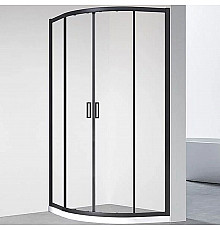 Душевой уголок Veconi Rovigo RV01B 80х80 RV01B-80-01-C7 профиль Черный матовый стекло прозрачное