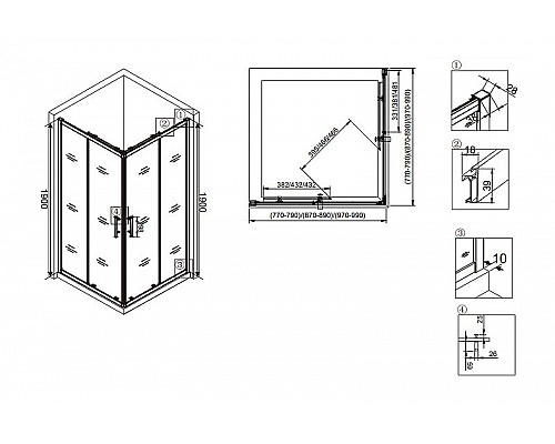 Santeh-Crystal.ru: Душевой уголок Veconi Rovigo RV-29 90x90 RV29-90K-01-19C3 профиль Хром стекло прозрачное Заказать Душевой уголок Veconi Rovigo RV-29 90x90 RV29-90K-01-19C3 профиль Хром стекло прозрачное в магазине сантехники Santeh-Crystal.ru
