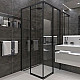 Купить Душевой уголок Veconi Rovigo RV-47B 90x90 RV47B-90-01-C4 профиль Черный матовый стекло прозрачное в магазине сантехники Santeh-Crystal.ru