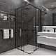 Купить Душевой уголок Veconi Rovigo RV-47B 90x90 RV47B-90-01-C4 профиль Черный матовый стекло прозрачное в магазине сантехники Santeh-Crystal.ru