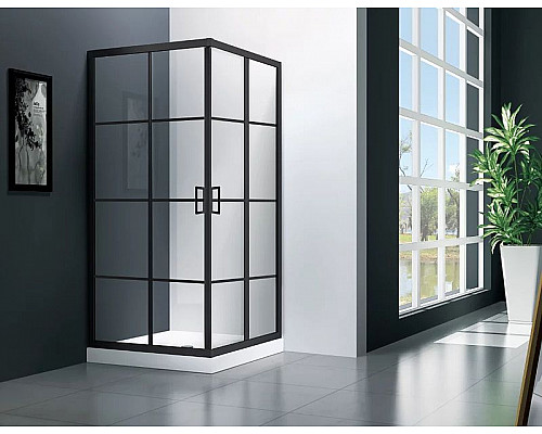 Santeh-Crystal.ru: Душевой уголок Veconi Rovigo RV-09 100х100 RV09-100-01-C7 профиль Черный матовый стекло прозрачное Заказать Душевой уголок Veconi Rovigo RV-09 100х100 RV09-100-01-C7 профиль Черный матовый стекло прозрачное в магазине сантехники Santeh-Crystal.ru