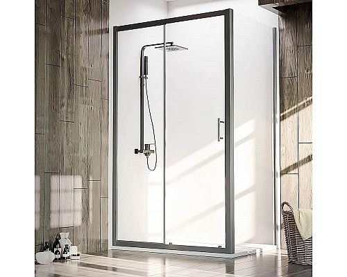 Santeh-Crystal.ru: Душевая стенка Veconi Rovigo KP-06B 100 KP06B-100-01-19C4 профиль Черный матовый стекло прозрачное Заказать Душевая стенка Veconi Rovigo KP-06B 100 KP06B-100-01-19C4 профиль Черный матовый стекло прозрачное в магазине сантехники Santeh-Crystal.ru