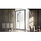Купить Душевая стенка Veconi Rovigo KP-05B 100 KP05B-100-01-C4 профиль Черный матовый стекло прозрачное в магазине сантехники Santeh-Crystal.ru