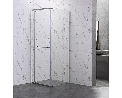 Купить Душевой уголок Veconi Rovigo RV-18 90x90 RV18-90-01-C5 профиль Хром стекло прозрачное в магазине сантехники Santeh-Crystal.ru