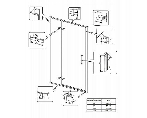 Приобрести Душевая дверь Veconi Vianno VN-73B 120 VN73B-120-01-C4 профиль Черный матовый стекло прозрачное в магазине сантехники Santeh-Crystal.ru