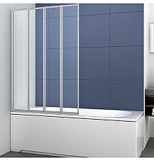 Шторка на ванну Vincea VSB-31100CL 100x140 профиль Хром стекло прозрачное