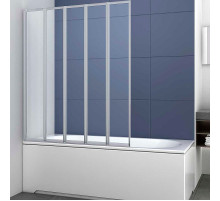 Шторка на ванну Vincea VSB-32120CL 120x140 профиль Хром стекло прозрачное